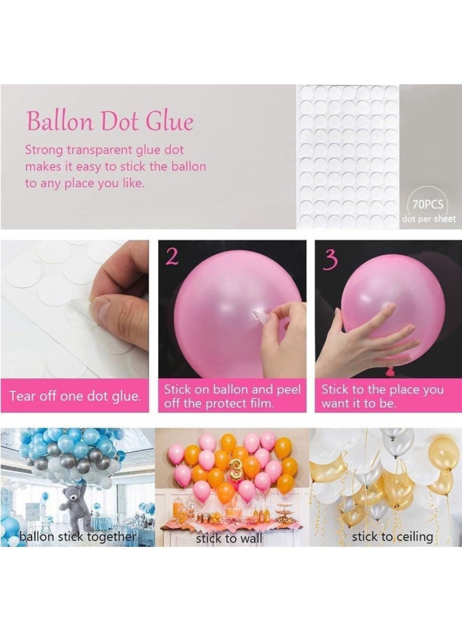 JCB CHIC مجموعة أدوات قوس البالونات، 5 لفات من شرائط قوس البالونات و 5 أوراق من النقاط اللاصقة، سلاسل بالونات ذات فتحتين، شريط لاصق بالونات مستديرة، مجموعة زينة بالونات للحفلات وحفلات الزفاف وأعياد الميلاد - Image 4