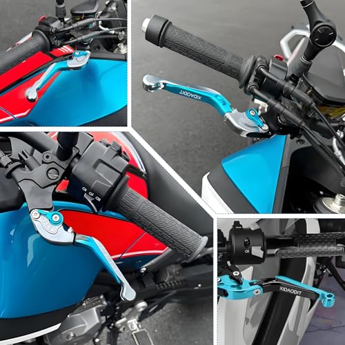 XIDAODIT Motorcycle Clutch Lever Adjustable Handlebars Brake and Clutch Levers Set for CFMOTO 450MT 650MT 700MT 800MT 650NK 650GT 650TRG 450NK 700NK 20222024Blue - Image 3