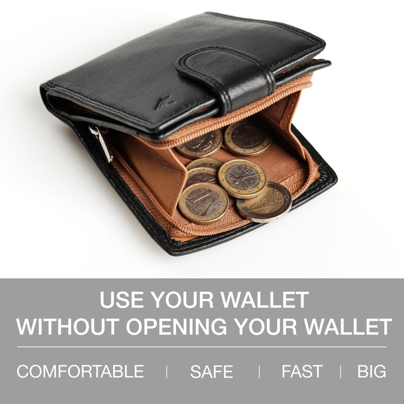 Lavalen Soft Leather Wallet for Men â€“ Genuine Bifold with Zipper Coin Pocket â€“ Holds Bills, Credit Cards, Coins â€“ RFID Blocking Protection â€“ Stylish, Durable & Practical Leather Wallet for Men - Image 5