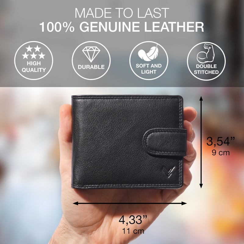 Lavalen Soft Leather Wallet for Men â€“ Genuine Bifold with Zipper Coin Pocket â€“ Holds Bills, Credit Cards, Coins â€“ RFID Blocking Protection â€“ Stylish, Durable & Practical Leather Wallet for Men - Image 2