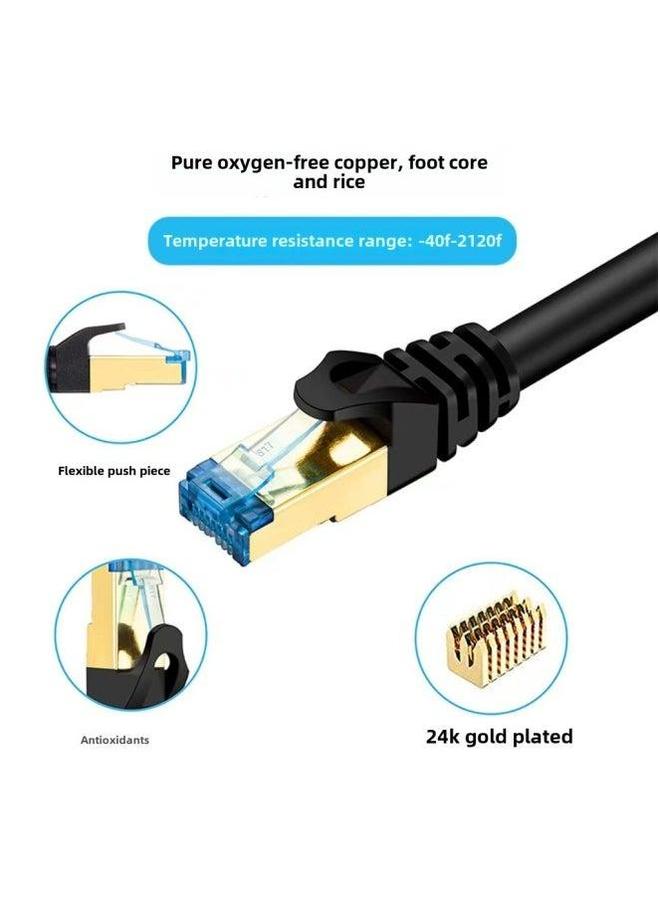 Network Cable Eight Types Of Seven 10 Trillion Pure Copper Shielded Computer RJ45 Jumper Foreign Trade-Color:Black (oxygen-free Core)-Line Length:10 M  - Image 4
