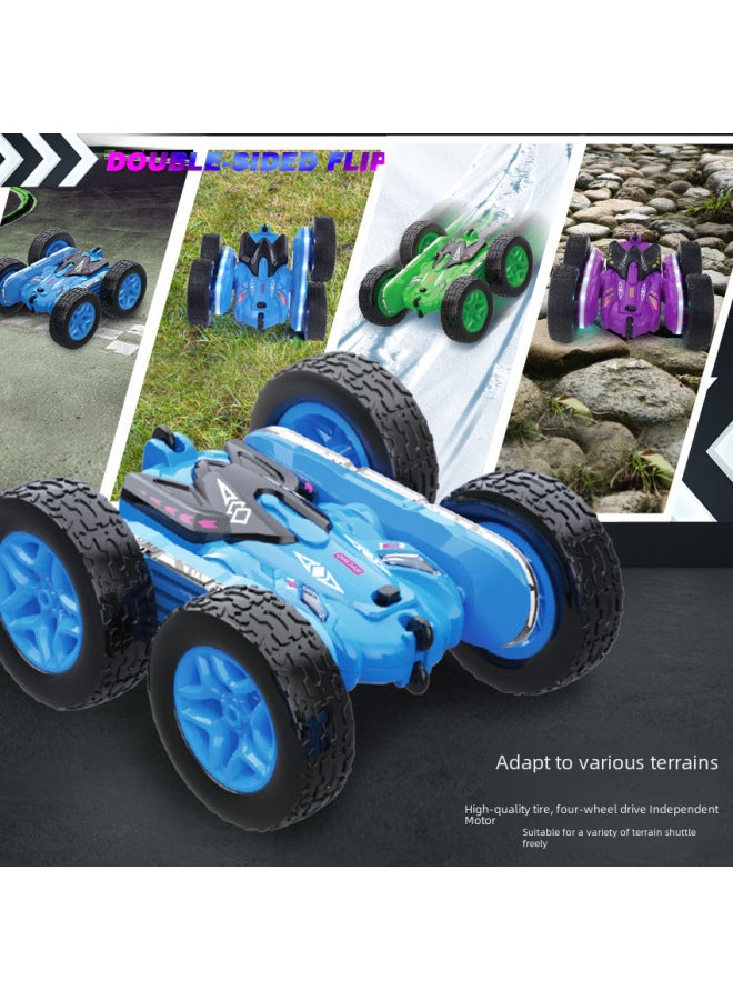 Remote Control Car Boy Toy Double-sided Stunt Rc Car Rechargeable Light With Four-wheel Drive Off-road Climbing Drift Car-Color:HG4-06 Cool Lighting Double-sided Remote Control Car   With Rechargeable Battery USB Charging Line - Image 4