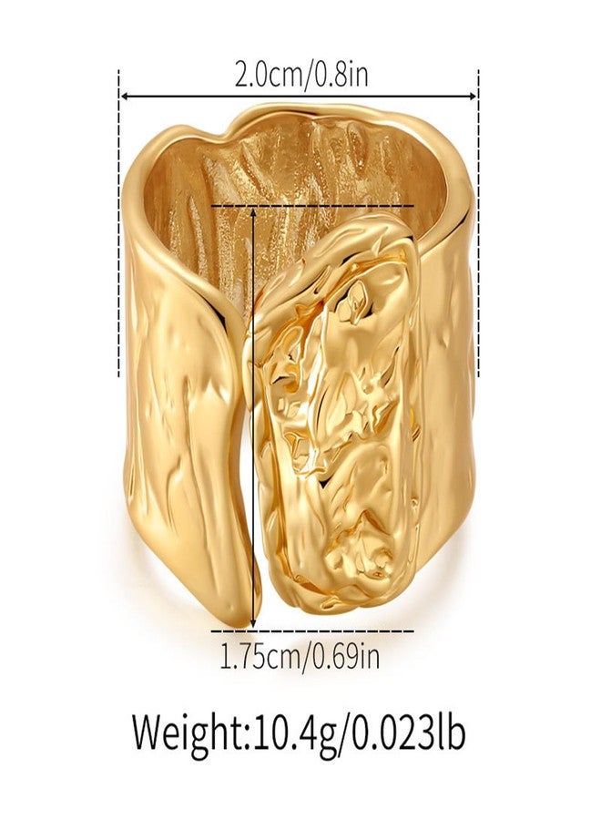 خواتم YBMYCM الذهبية السميكة للنساء، خواتم هندسية قابلة للتعديل، خواتم مطلية بالذهب مفتوحة للنساء (C-Chunky) - Image 4