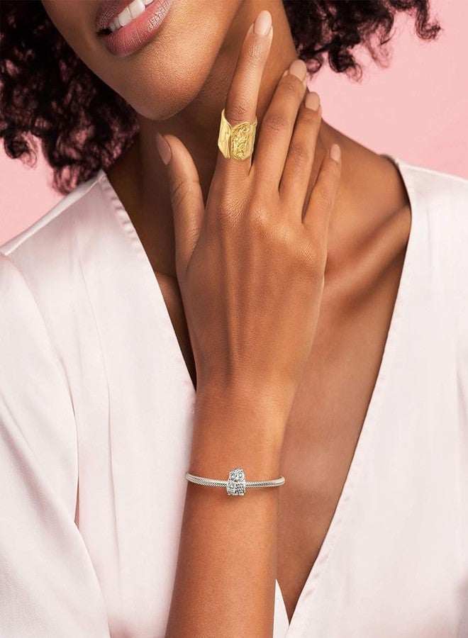 خواتم YBMYCM الذهبية السميكة للنساء، خواتم هندسية قابلة للتعديل، خواتم مطلية بالذهب مفتوحة للنساء (C-Chunky) - Image 3