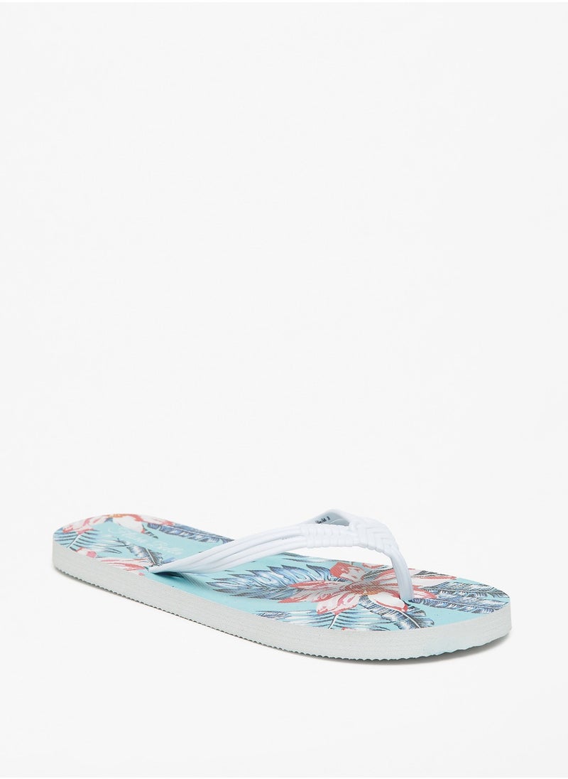 Flora Bella By Shoexpress - Womens Floral Print Slip On Thong Slippers - Image 1