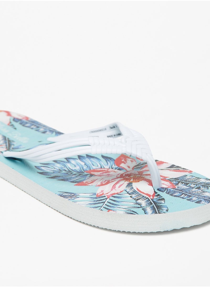 Flora Bella By Shoexpress - Womens Floral Print Slip On Thong Slippers - Image 1