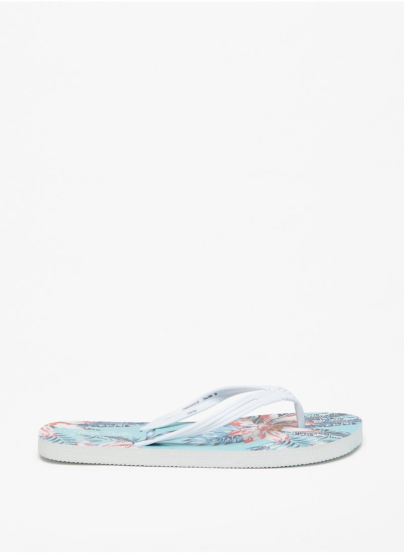 Flora Bella By Shoexpress - Womens Floral Print Slip On Thong Slippers - Image 1