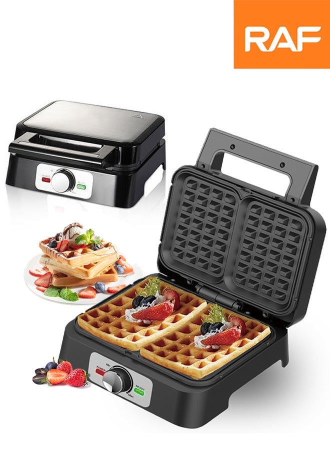 آر إيه أف 2-شريحة صانع الهراء البلجيكي ، 5 مستويات براوننج ، لوحات تفلون غير لاصقة ، مقبض بارد اللمس وأضواء المؤشر ، كبيرة لوجبات الإفطار العائلية ، 1200 واط ر. 517 - Image 1
