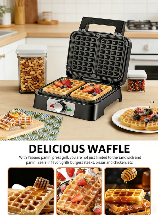 آر إيه أف ماكينة وافل كهربائية لشريحتين بلجيكية، ألواح تفلون غير لاصقة مع تحكم قابل للتعديل في درجة الحرارة، مؤشرات ضوئية، سهلة التنظيف والحفظ، 1200 واط،R.517 - Image 2