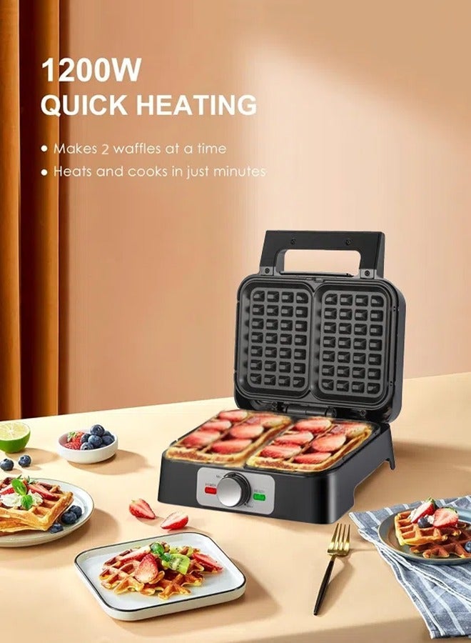 آر إيه أف ماكينة وافل كهربائية لشريحتين بلجيكية، ألواح تفلون غير لاصقة مع تحكم قابل للتعديل في درجة الحرارة، مؤشرات ضوئية، سهلة التنظيف والحفظ، 1200 واط،R.517 - Image 4