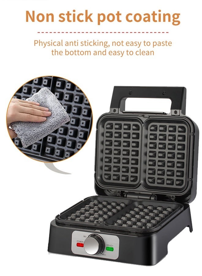 آر إيه أف ماكينة وافل كهربائية لشريحتين بلجيكية، ألواح تفلون غير لاصقة مع تحكم قابل للتعديل في درجة الحرارة، مؤشرات ضوئية، سهلة التنظيف والحفظ، 1200 واط،R.517 - Image 5