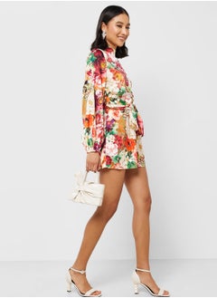 GUESS Floral Printed Mini Dress  - Image 1