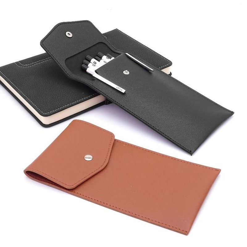 Black Premium PU Leather Pen Case Business Office Signature Pen Holder - Image 5
