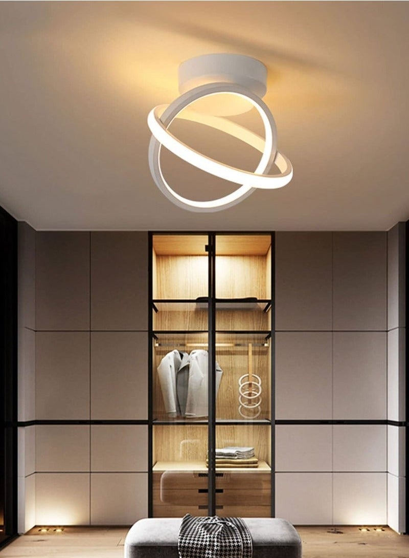 مصابيح سقف مثبتة بشكل فلوش ، تركيبات إضاءة سقف ليد 21 وات ، مصباح سقف LED صغير بتصميم دائري حديث لغرفة المعيشة والمطبخ والمكتب (أبيض دافئ)  - Image 2