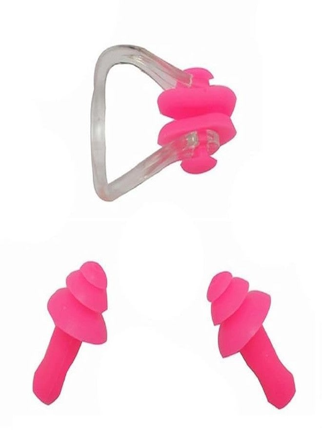 SEJASCOLLECTIONS 100% Silicone Anti Fog Swimming Goggles,Cap,Earplug & Noseplug Set- Ideal for All Age Group | Silicone Non Slip | Easy to Carry and Skin Friendly (Pink) - Image 4