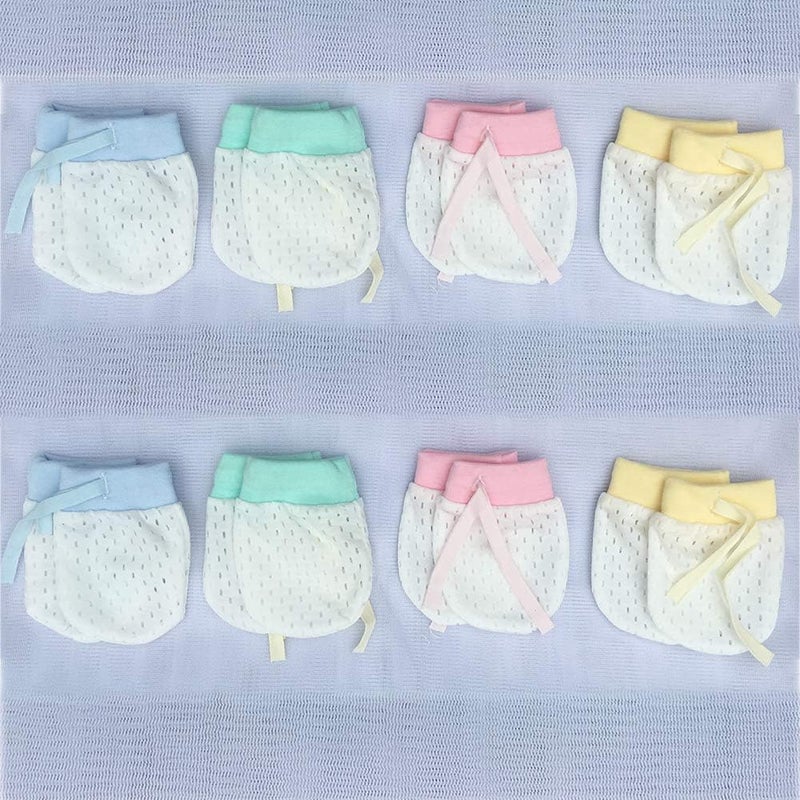 Adeimoo Cute Boys Girls Cotton No Scratch Gloves Drawstring Adjustable Mittens for Baby Infants - Image 2