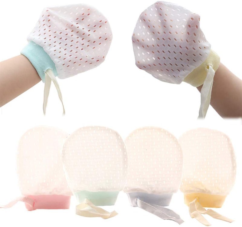 Adeimoo Cute Boys Girls Cotton No Scratch Gloves Drawstring Adjustable Mittens for Baby Infants - Image 1