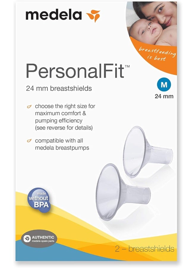 Medela PersonalFit Breastshield (2), Size: Standard or Medium (24mm), in Retail Packaging (Factory Sealed) - Image 2