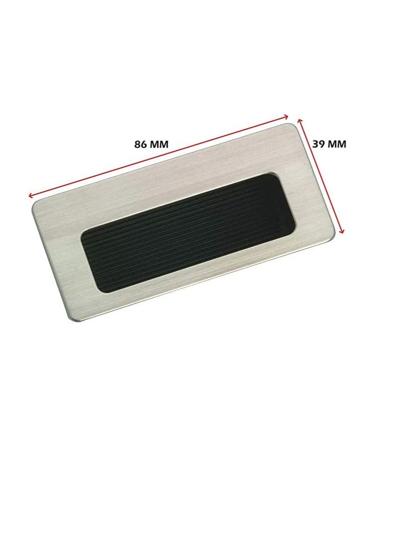 Drawer Pull Square Stainless Steel Flush Recessed Handle Furniture Black Bottom Box Cabinet Kitchen Concealed Handle 86mmX39mm Pack of 4 - Image 3