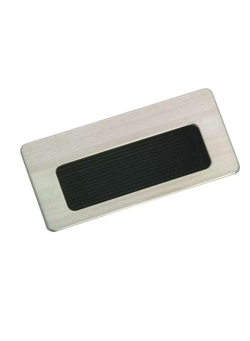Drawer Pull Square Stainless Steel Flush Recessed Handle Furniture Black Bottom Box Cabinet Kitchen Concealed Handle 86mmX39mm Pack of 4 - Image 1