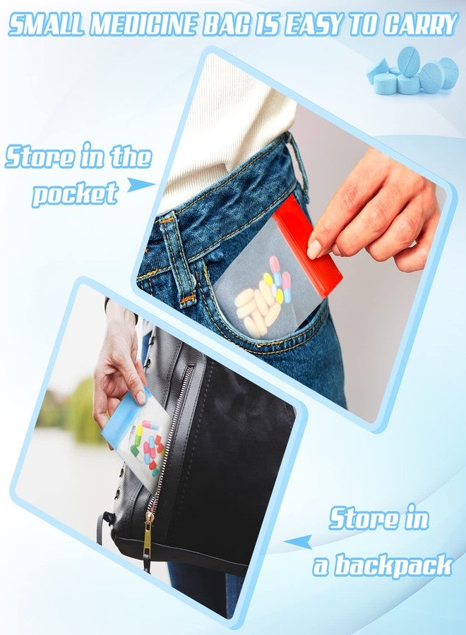 Demissle Pill Pouch Bags Pack of 21 4" x 3" Zipper Pill and Vitamin Organizer Pouches with Slide Lock for Travel Medicine Reusable Pill Storage Pouches Bags Clear, 7 Colors for Week - Image 5