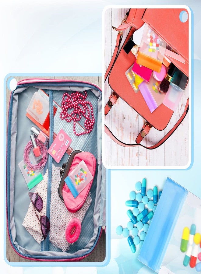 Demissle Pill Pouch Bags Pack of 21 4" x 3" Zipper Pill and Vitamin Organizer Pouches with Slide Lock for Travel Medicine Reusable Pill Storage Pouches Bags Clear, 7 Colors for Week - Image 4