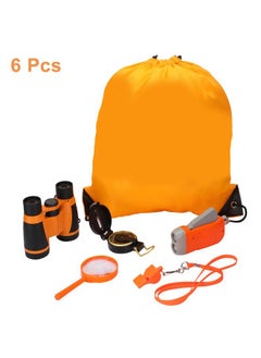 Thoraya 6Pcs Outdoor Exploration Binoculars Set Young Kids Educational Gift for Camping Hiking Orange  - Image 1