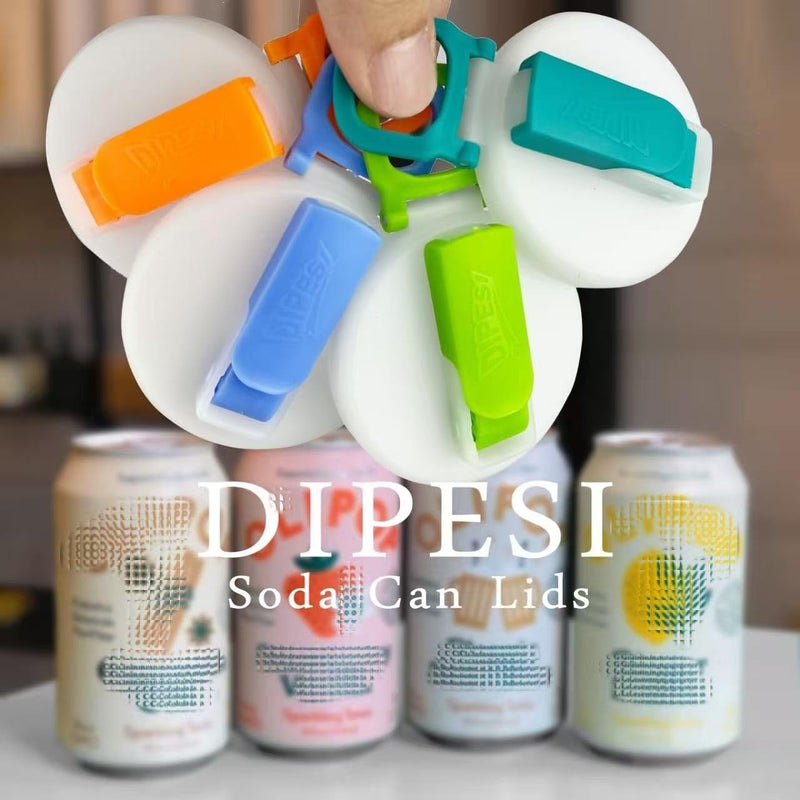 DIPESI 4 Pack Reusable Soda Can Lids with Silicone Straws â€“ BPA-Free, Airtight Seal, Spill-Proof, Easy to Use, Fits Standard 12oz & 16oz Cans(Clear) - Image 3