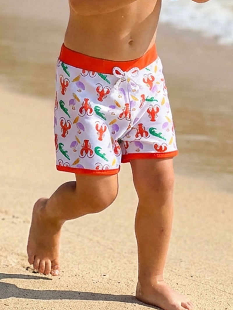 Toddler Baby Boy Swim Trunks Shark/Tree/Lobster Print Elastic Waist Swimming Shorts for Pool Beach - Image 4