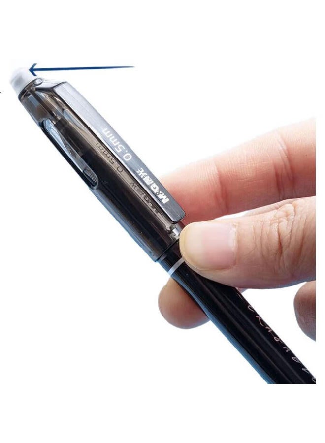 M.G M&G Stationery, Erasable Gel Pen, Pull-Cap Full Needle Tube Black Ink Pen 0.5Mm, Elementary School Student Thermal Friction Signing Pen, 12 Pens/Box Akp18217A - Image 2