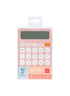 Deli DELI EM124 Desktop Calculator | 12 Digits | Solar & AAA Battery Dual Power | Assorted Colors (Pink/Blue/Green) | Ideal for Office, School & Home Use  - Image 3