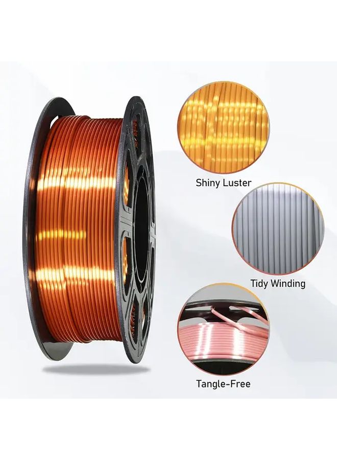 Shiny Silk Golden Silvery Copper PLA Filament 3 Rolls 250G Bundle For 3D Printer Multicolor Printing - Image 3