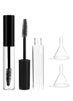 Empty Mascara Tube,  10ml Empty Mascara Tube with Eyelash Wand, Wand Eyelash Cream Container Bottle with Funnels Transfer Pipettes for Castor Oil, Ideal Kit for DIY Cosmetics, 2 Pcs