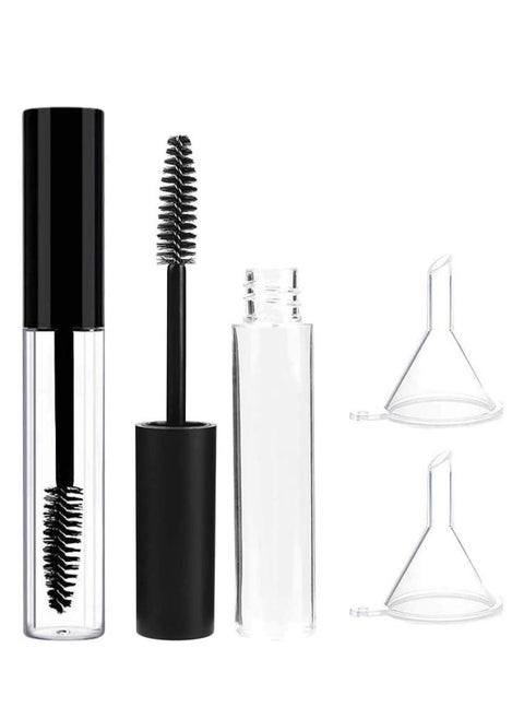 Empty Mascara Tube,  10ml Empty Mascara Tube with Eyelash Wand, Wand Eyelash Cream Container Bottle with Funnels Transfer Pipettes for Castor Oil, Ideal Kit for DIY Cosmetics, 2 Pcs
