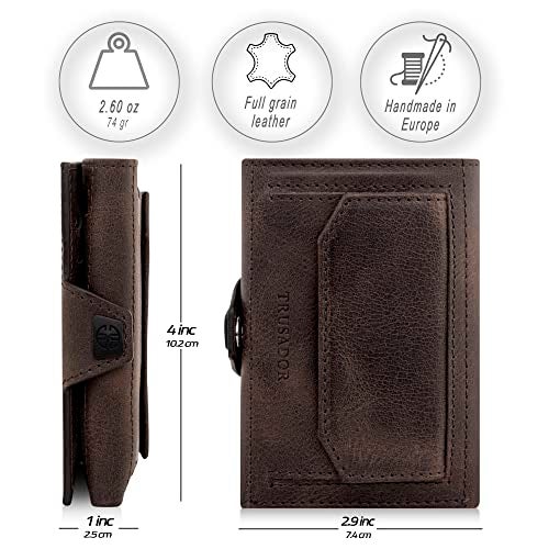 TRUSADOR Toscana Trifold Leather Wallet For Men and Women Card Holder with RFID Protection (With Coin Pocket, Brown) - Image 2