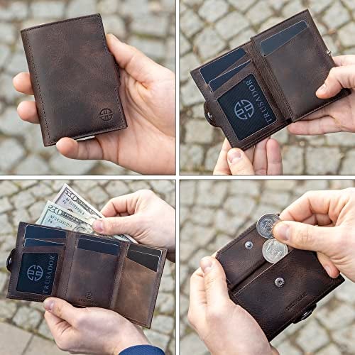 TRUSADOR Toscana Trifold Leather Wallet For Men and Women Card Holder with RFID Protection (With Coin Pocket, Brown) - Image 4