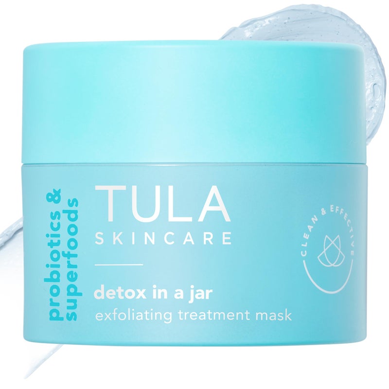 TULA Skin Care Detox in a Jar  Exfoliating Treatment Mask with Hydrating Vitamin E Soybean Oil and Bentonite Clay 17 oz