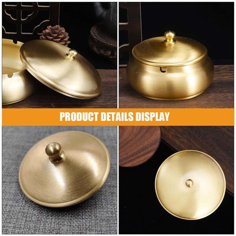 Brass Smokeless Ashtray Lid Dome Cover Medium Size Indoor Outdoor Home Use - Image 4