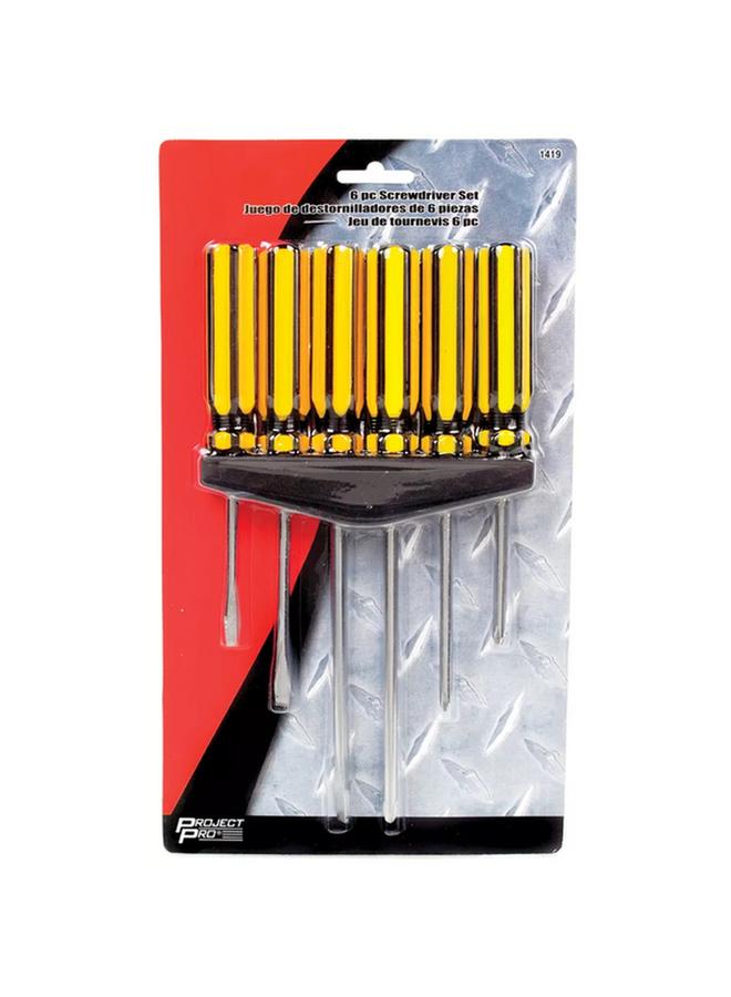 Performance Tool 6-Piece Screwdriver Set with Rack Multicolor 1419 - Image 2