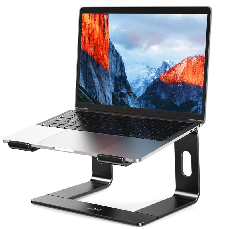 BESIGN LS03 Aluminum Laptop Stand, Ergonomic Detachable Computer Stand, Riser Holder Notebook Stand Compatible with Air, Pro, Dell, HP, Lenovo More 10-15.6" Laptops, Black - Image 1