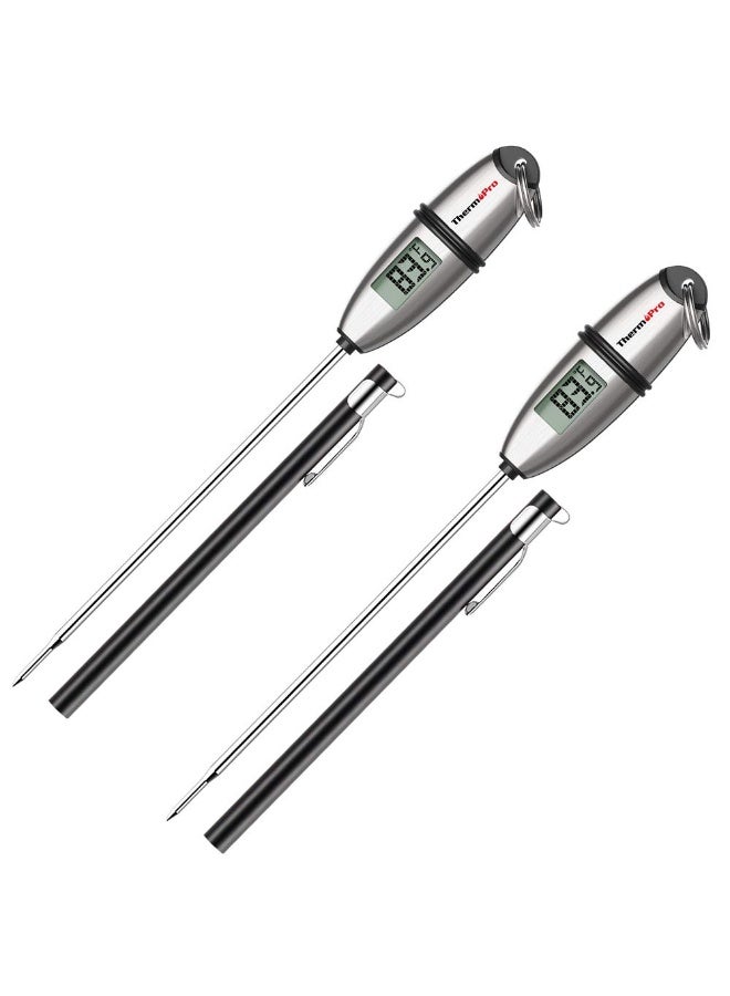 ThermoPro Tp-02S Instant Read Meat Thermometer Digital Cooking Food Thermometer With Super Long Probe For Grill Candy Kitchen Bbq Smoker Oven Oil Milk Yogurt Temperature - Image 1