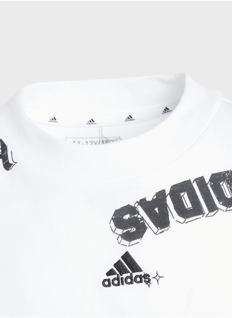 Adidas - Brand Love Allover Print T-Shirt Kids - Image 1