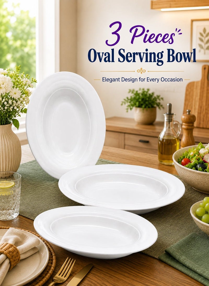 Plastic Serving Platter 3pcs White - Image 5