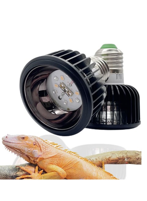 UVA UVB Reptile Light Bulb, LED Ultra High Output UVA UVB 15.0 Bulb Reflection 6 Watts, Reptile Heat Bulbs for Reptiles, Amphibian, Chicken, Dog, Cat (Black)