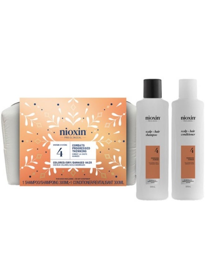 نيوكسين مجموعة نيوكسين سيستم ٤ للعطلات (قطعتان) | شامبو وبلسم لفروة الرأس والشعر، للشعر المصبوغ والمُصاب بتساقط الشعر المُتقدم
