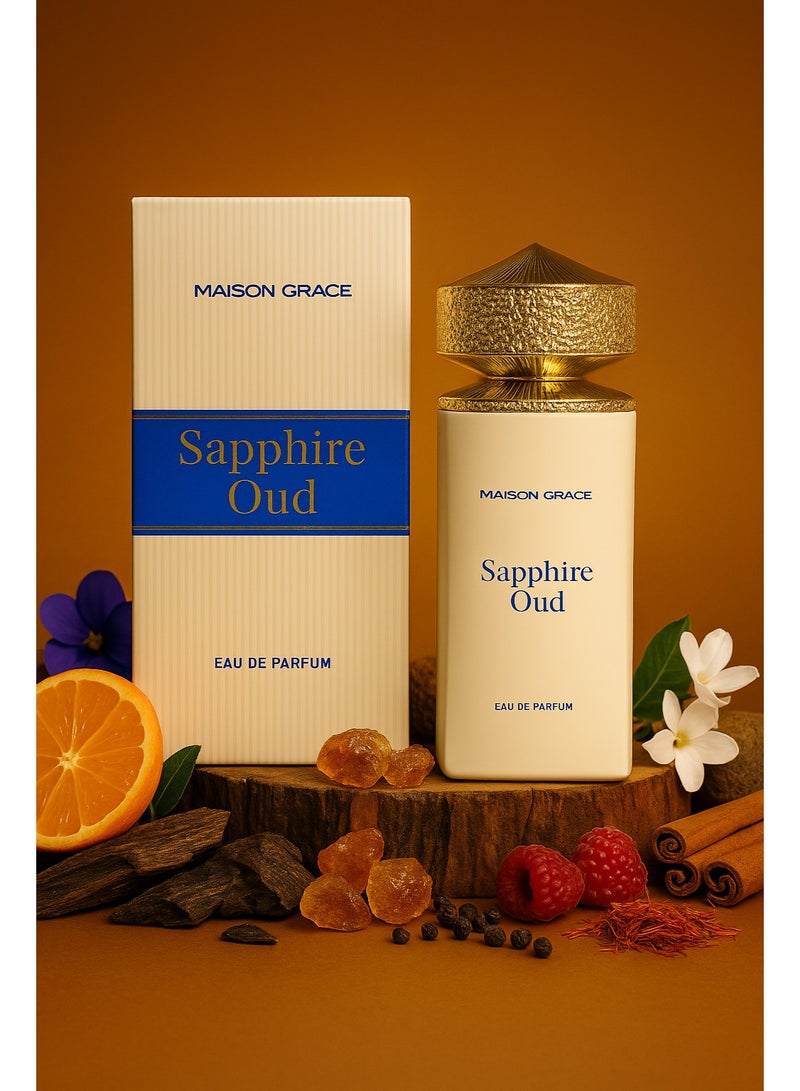 Grace Perfumes Sapphire Oud Perfume 100ml – Bold & Exotic Unisex Eau de Parfum Long-Lasting Fragrance - Image 4