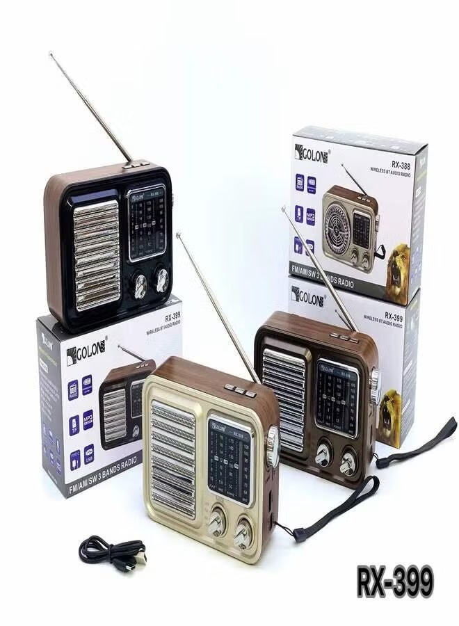 جولون راديو صوتي لاسلكي بتقنية البلوتوث، مزود بثلاثة نطاقات راديو FM/AM/SW - RX399 - Image 2