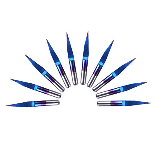 Genmitsu 10Pcs Nano Blue Coat Engraving Bits, 15 Degree 0.1mm Tip 1/8" Shank Conical V-Bit - Image 3