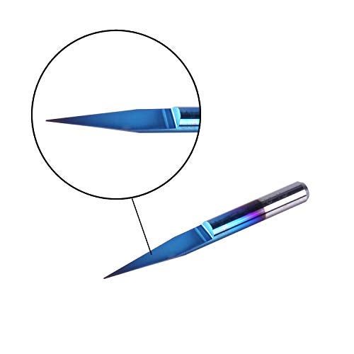 Genmitsu 10Pcs Nano Blue Coat Engraving Bits, 15 Degree 0.1mm Tip 1/8" Shank Conical V-Bit - Image 4
