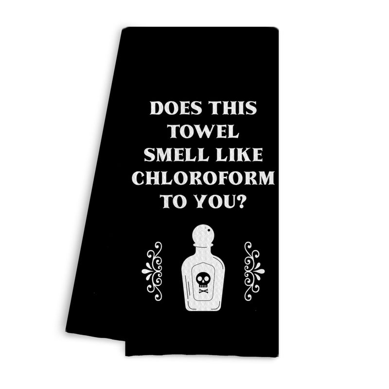 Qpenm Funny Kitchen Dish Towels -Funny Black Bathroom Hand Towel Decor, Gothic Bathroom Towel, Witchy Tea Towel 16 X 24 in - Image 1